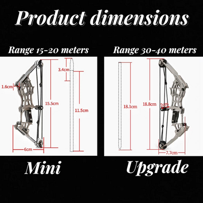 Mpow Small Compound Bow with 12 Arrows, Stainless Steel, Portable, Mini, Interactive, Stress-Relief, Shooting Competition Craft