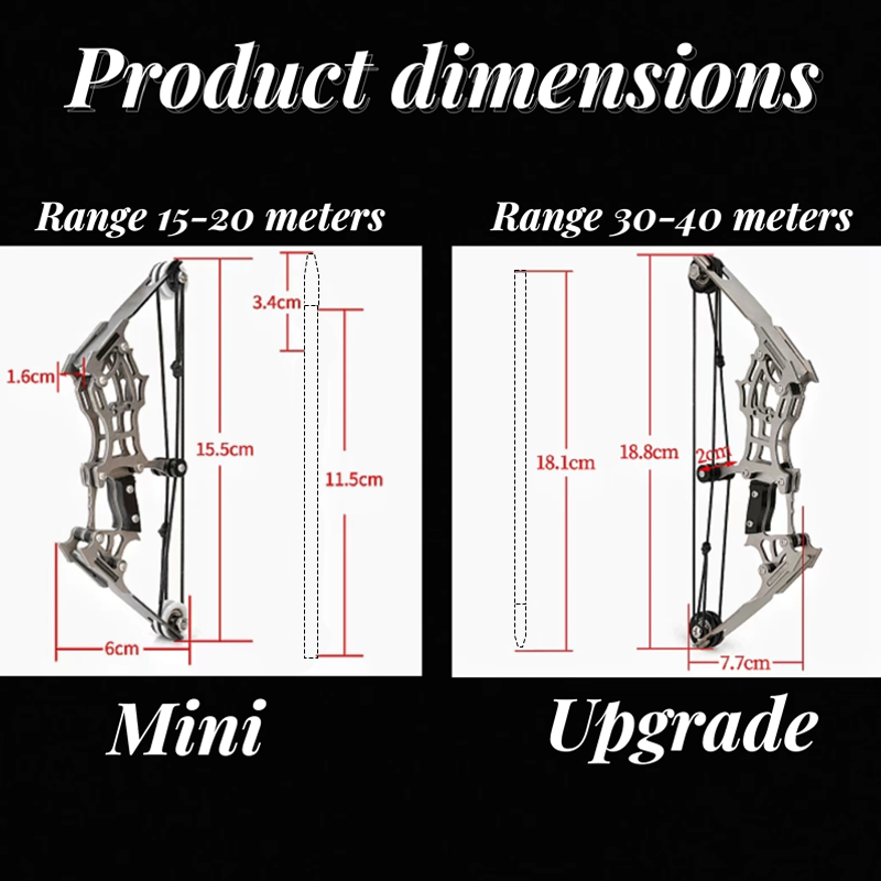 Mpow Small Compound Bow with 12 Arrows, Stainless Steel, Portable, Mini, Interactive, Stress-Relief, Shooting Competition Craft