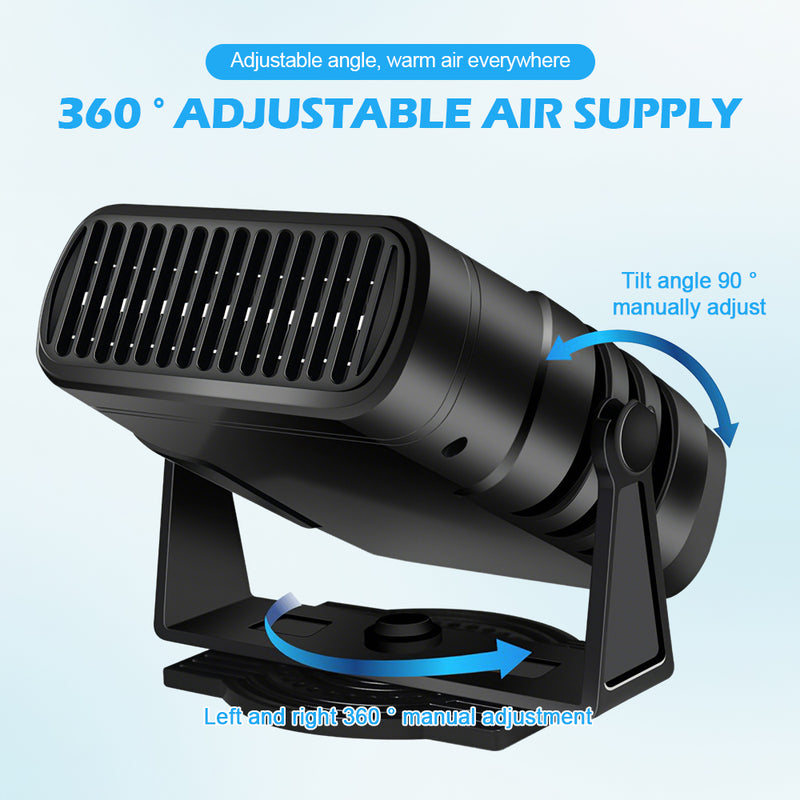 Mpow Universal 12V/24V Car Heater, Black ABS Material, USB Charging, 3M Adhesive Fast Heats Up