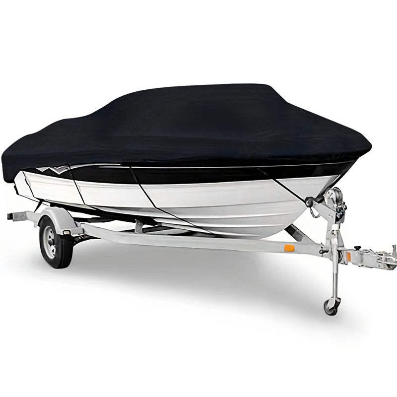 Mpow Boat Cover, Heavy-Duty PVC, Waterproof, Sun-Resistant, and Dust-Resistant, with Tie-Downs and Vents for Full-Enclosure Protection