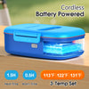 MPOW Cordless Electric Lunch Box, Heated Lunch Box for Kids, Battery Powered with Automatic Scheduled Heating - 2 Compartments & 2 Temperature Zones(Sky Blue)