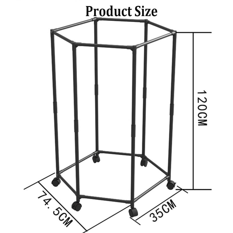 Mpow Hexagonal Floor-Mounted Clothes Rack with 360-Degree Rotation and Wheels for Commercial and Home Use