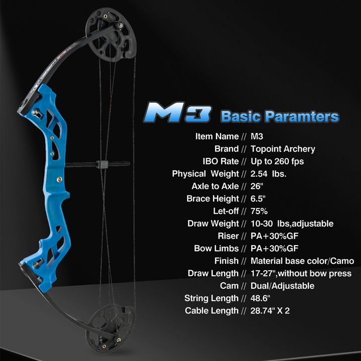 31-inch Compound Bow with Sight + Arrow Rest + 12 30-inch Carbon