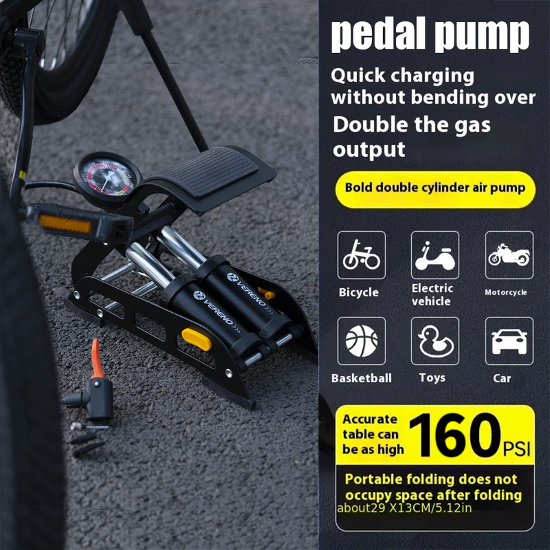 Mpow dual-barrel foot pump