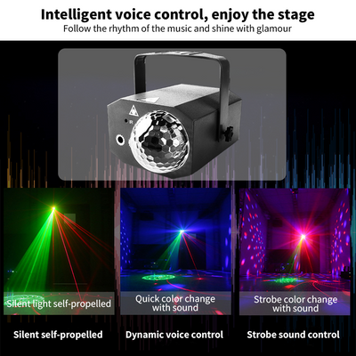 Mpow Laser Magic Ball Effect Light + Smoke Machine Set (Red, Green, and Blue), Voice-Controlled, Self-Propelled, and Remote Control—A Perfect Party Ambition