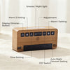 Mpow Alarm Clocks, Wood Grain, Digital Clock with Night Light, Desk Clock for Bedside, Power-Off Memory & Alarm, Dual Alarm, 5 Level Brightness +Off, 12/24H, 9min Snooze, Reveil Matin for Bedrooms