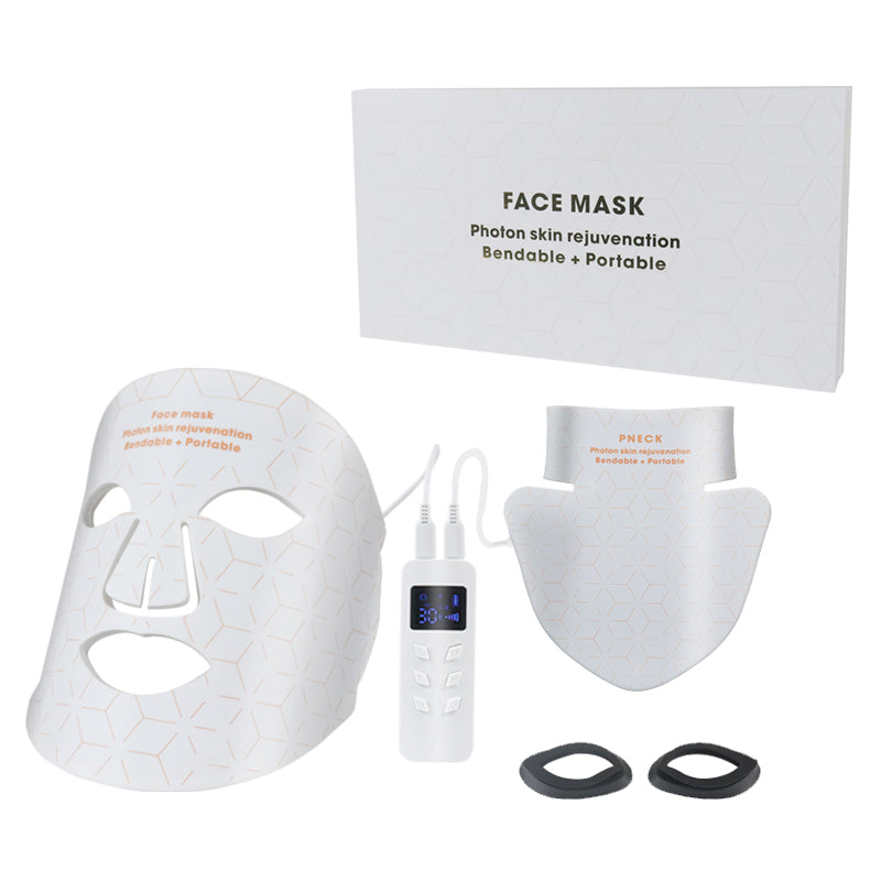 Mpow 4-Color Light Therapy Silicone Mask with Neck Care | 480 Chips Face & Neck Beauty Device