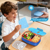 MPOW Cordless Electric Lunch Box, Heated Lunch Box for Kids, Battery Powered with Automatic Scheduled Heating - 2 Compartments & 2 Temperature Zones(Sky Blue)