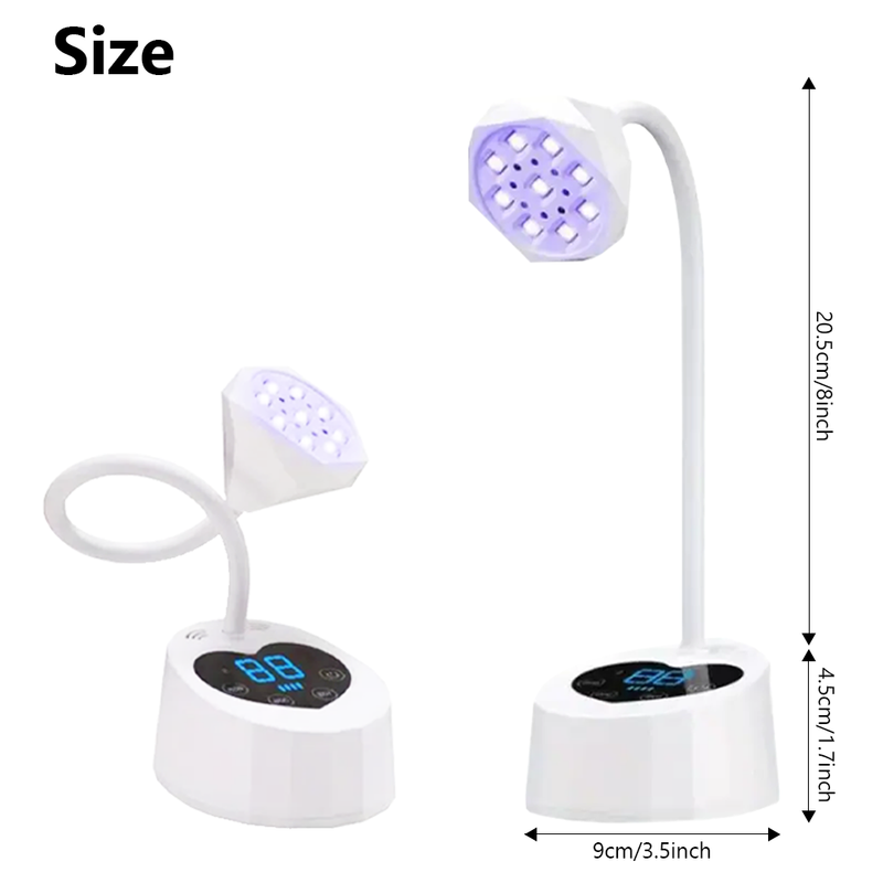 Mpow Desktop Sensor Nail Lamp, Dual Light Source, 360° Adjustable, 1500mAh Rechargeable Battery, 4 Timer Settings
