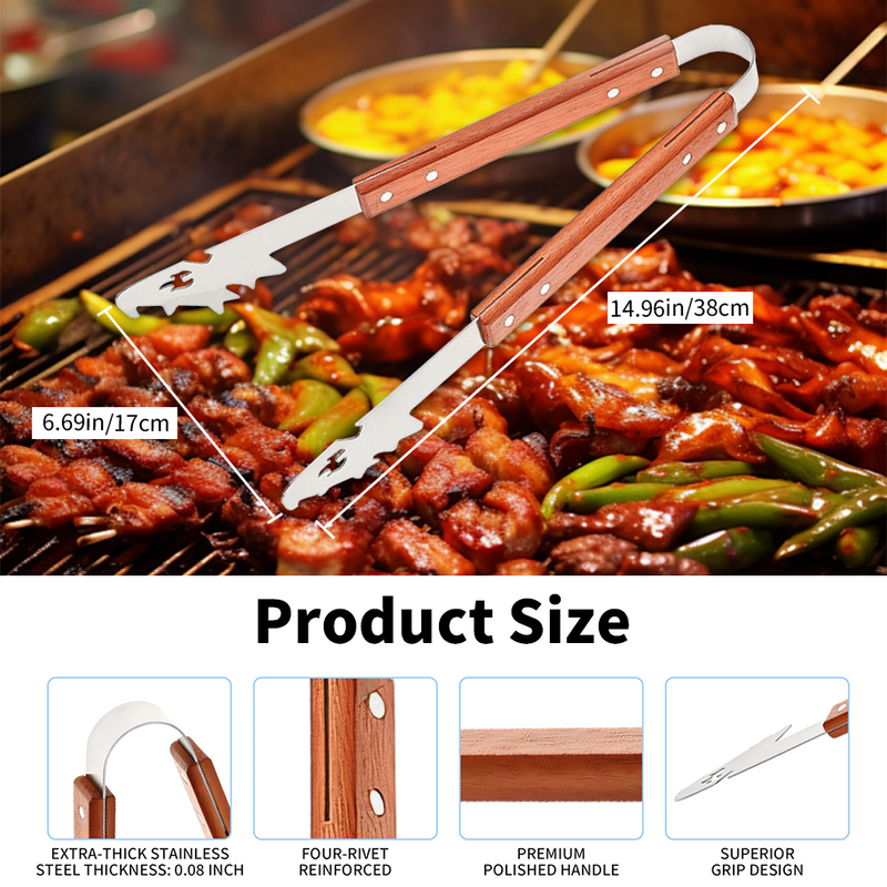 Mpow 3-piece Stainless Steel Barbecue Tool Set with Box Outdoor Camping Picnic BBQ Barbecue Utensils Cooking Tool Combination Set