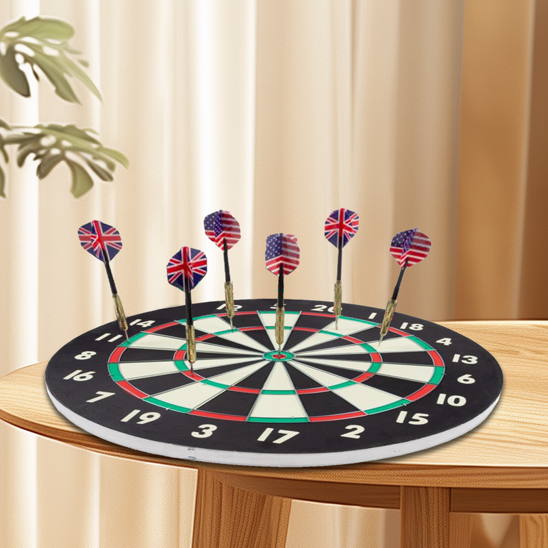 Mpow 18-inch Flocked Dartboard Set | Includes 6 16g Steel Needle Darts, Professional Tournament Standard