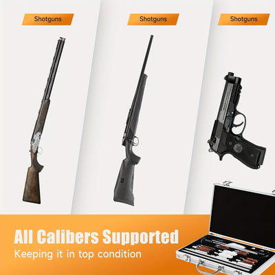Mpow Barrel Cleaning Kit  - Aluminum Rods & Case, Complete Brass/Brush Set for All Calibers