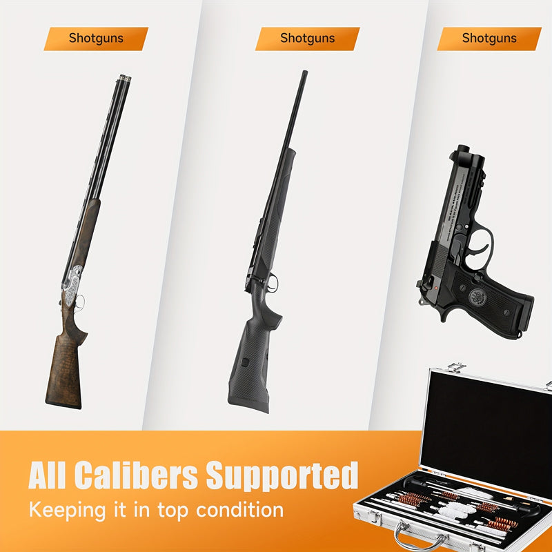 Mpow Barrel Cleaning Kit  - Aluminum Rods & Case, Complete Brass/Brush Set for All Calibers