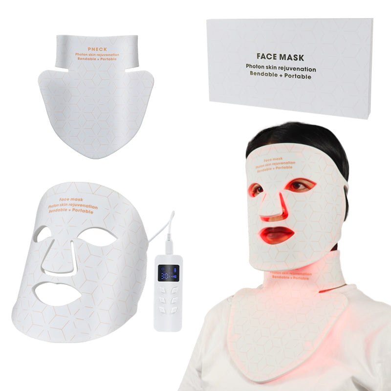 Mpow 4-Color Light Therapy Silicone Mask with Neck Care | 480 Chips Face & Neck Beauty Device