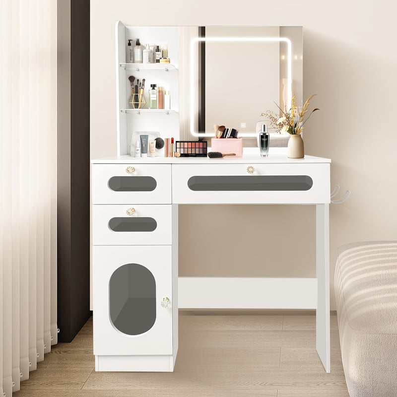 Mpow 53" Luxurious Makeup Vanity Desk White