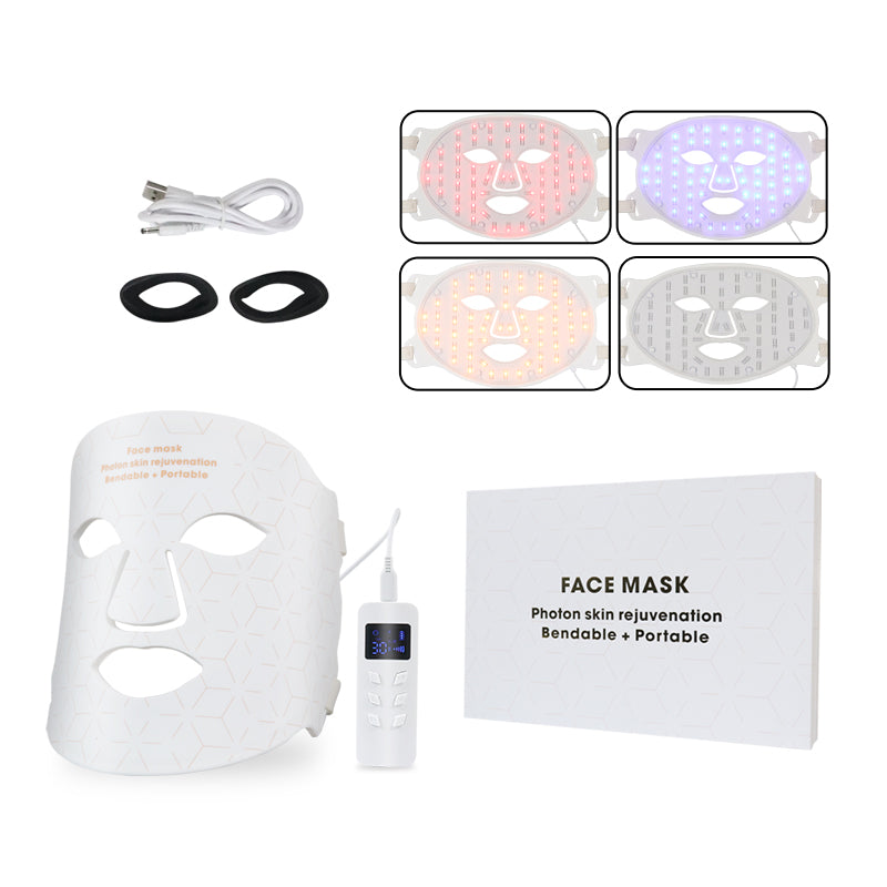 Mpow 4-Color Light Therapy Silicone Mask | 480 Chips Face & Neck Beauty