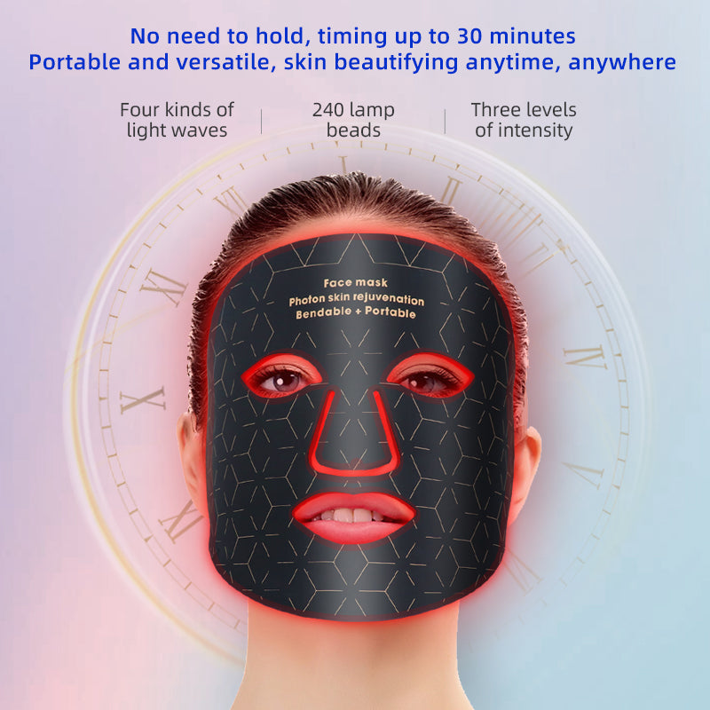 Mpow 4-Color Light Therapy Silicone Mask | 480 Chips Face & Neck Beauty