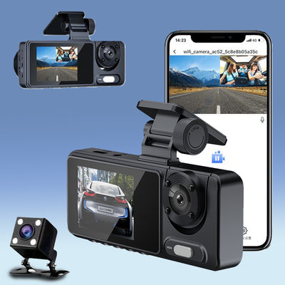 Mpow 2.0-inch IPS Screen Triple-Camera Wi-Fi Dash Cam