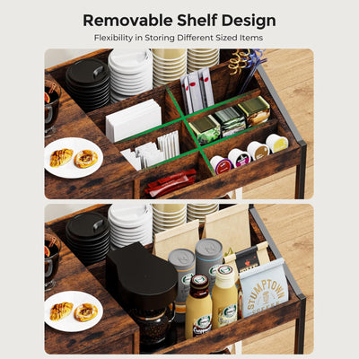 Mpow Coffee Station Cabinet with Storage & Hooks