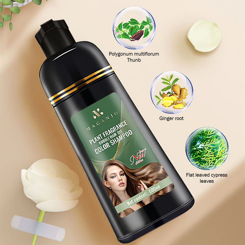 Mpow Herbal Hair Color 500ml: Shampoo, Condition, Cover, and Damage Gray Hair. Contains Argan Oil. 15-Minute Coloring for Gentle Hair.