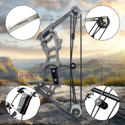 Mpow Small Compound Bow with 12 Arrows, Stainless Steel, Portable, Mini, Interactive, Stress-Relief, Shooting Competition Craft