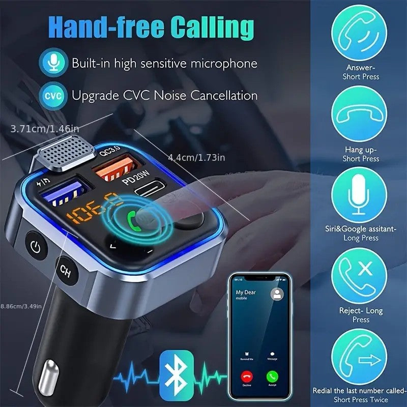 Mpow Bluetooth 5.3 Car FM Transmitter