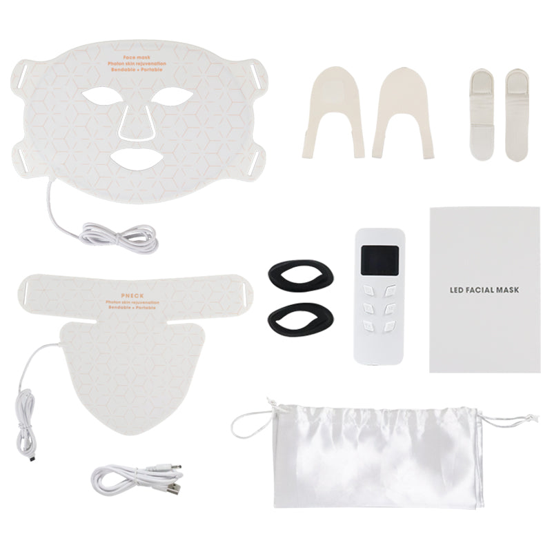 Mpow 4-Color Light Therapy Silicone Mask with Neck Care | 480 Chips Face & Neck Beauty Device
