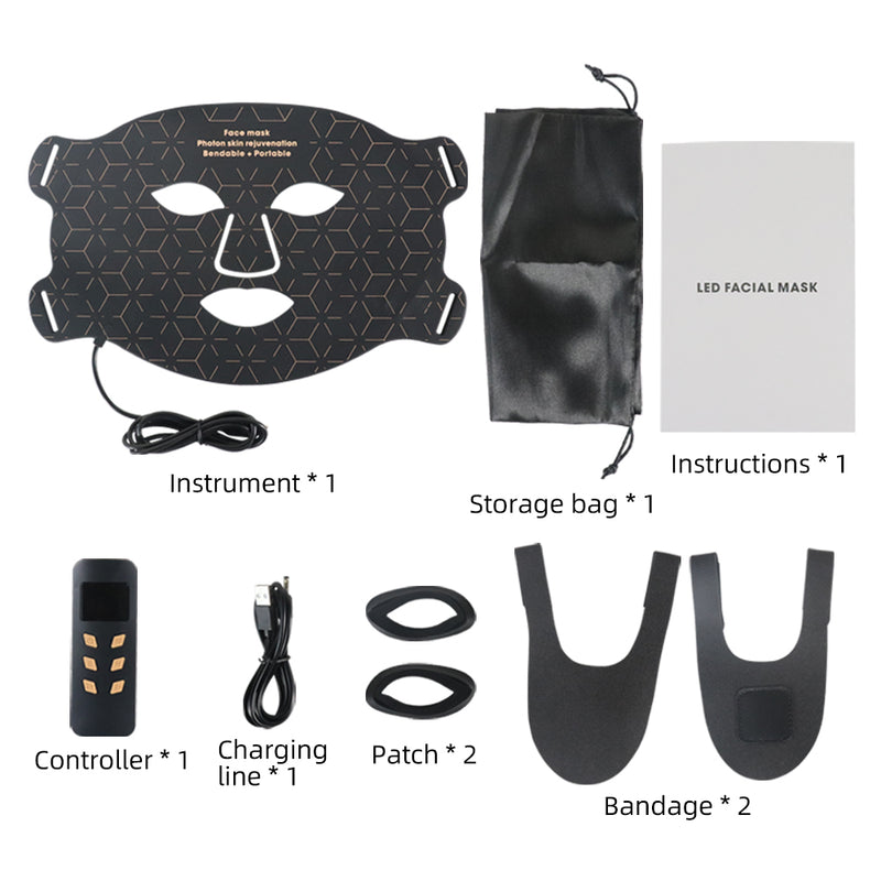 Mpow 4-Color Light Therapy Silicone Mask | 480 Chips Face & Neck Beauty