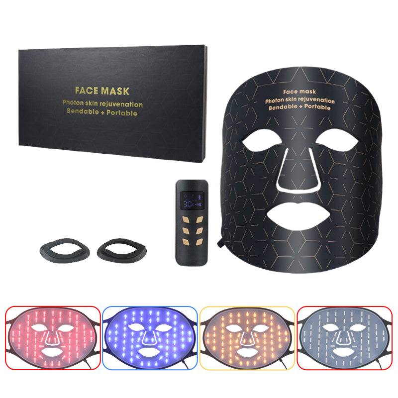 Mpow 4-Color Light Therapy Silicone Mask | 480 Chips Face & Neck Beauty