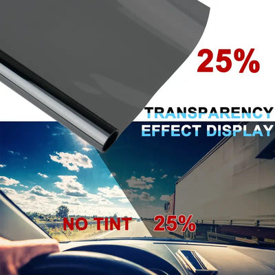 Mpow Black PET Window Film with 99% UV Protection and 50% Heat Insulation. Includes a scraper and scissors for versatile use.