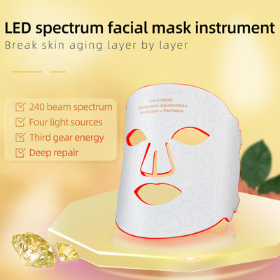 Mpow 4-Color Light Therapy Silicone Mask | 480 Chips Face & Neck Beauty