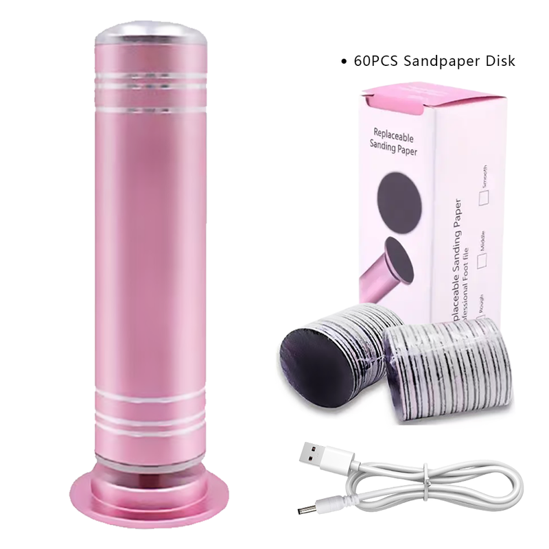 Mpow Pink USB-Powered 12V Foot Resurfacing Tool for Efficient Foot Resurfacing and Easily Removes Dead Skin and Calluses