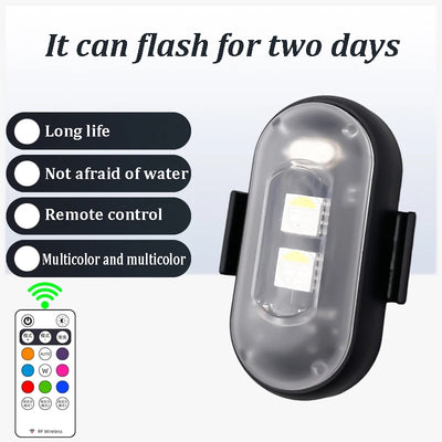 Mpow Motorcycle Strobe Light, Multi-Color LED Strobe Light, Remote Control, Suitable for Cars, Drones, Bicycles, and Outdoor Gear