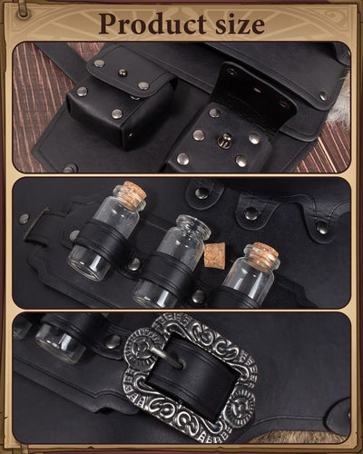 Mpow Medieval Warrior Knight Shoulder Armor with 3 Empty Decor Vials - Renaissance & Cosplay Ready