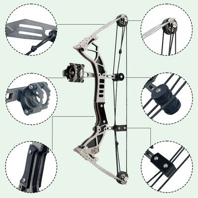 Mpow Small Compound Bow with 12 Arrows, Stainless Steel, Portable, Mini, Interactive, Stress-Relief, Shooting Competition Craft