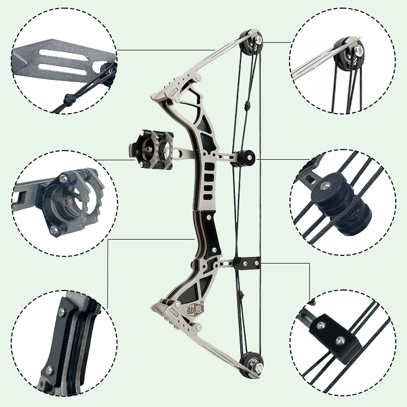 Mpow Small Compound Bow with 12 Arrows, Stainless Steel, Portable, Mini, Interactive, Stress-Relief, Shooting Competition Craft