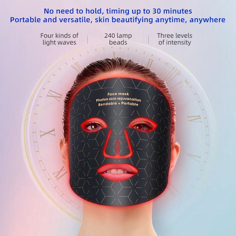 Mpow 4-Color Light Therapy Silicone Mask | 480 Chips Face & Neck Beauty