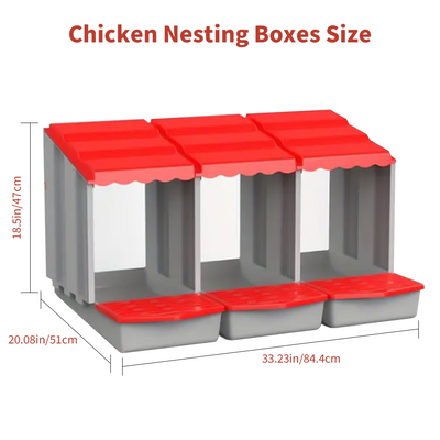 Mpow One-piece chicken nest, available in one or three sets, with automatic egg collection. Made of galvanized steel, easy to assemble, comfortable and safe for hens to lay eggs.