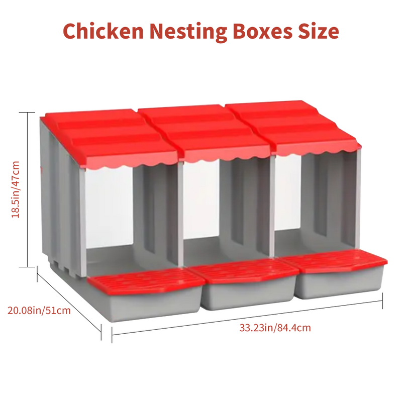 Mpow One-piece chicken nest, available in one or three sets, with automatic egg collection. Made of galvanized steel, easy to assemble, comfortable and safe for hens to lay eggs.