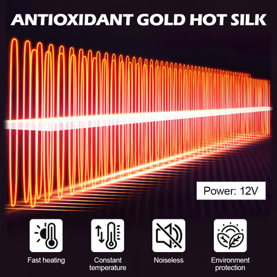 Mpow Universal 12V/24V Car Heater, Black ABS Material, USB Charging, 3M Adhesive Fast Heats Up
