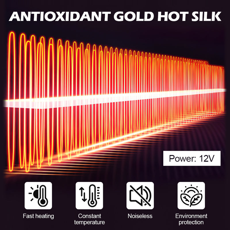 Mpow Universal 12V/24V Car Heater, Black ABS Material, USB Charging, 3M Adhesive Fast Heats Up