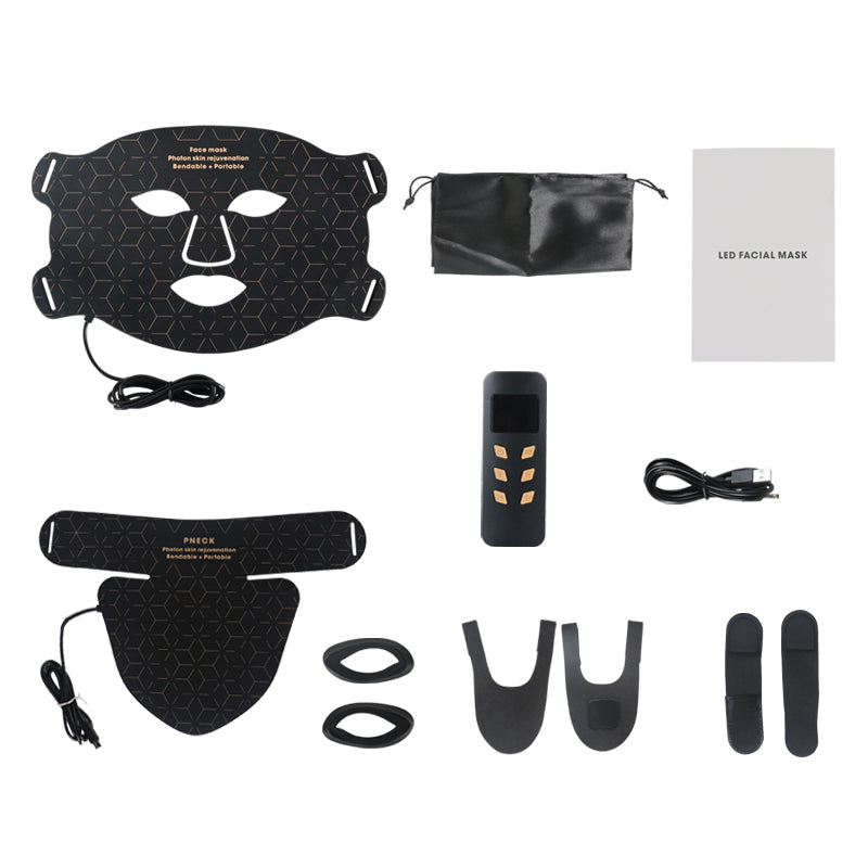 Mpow 4-Color Light Therapy Silicone Mask with Neck Care | 480 Chips Face & Neck Beauty Device