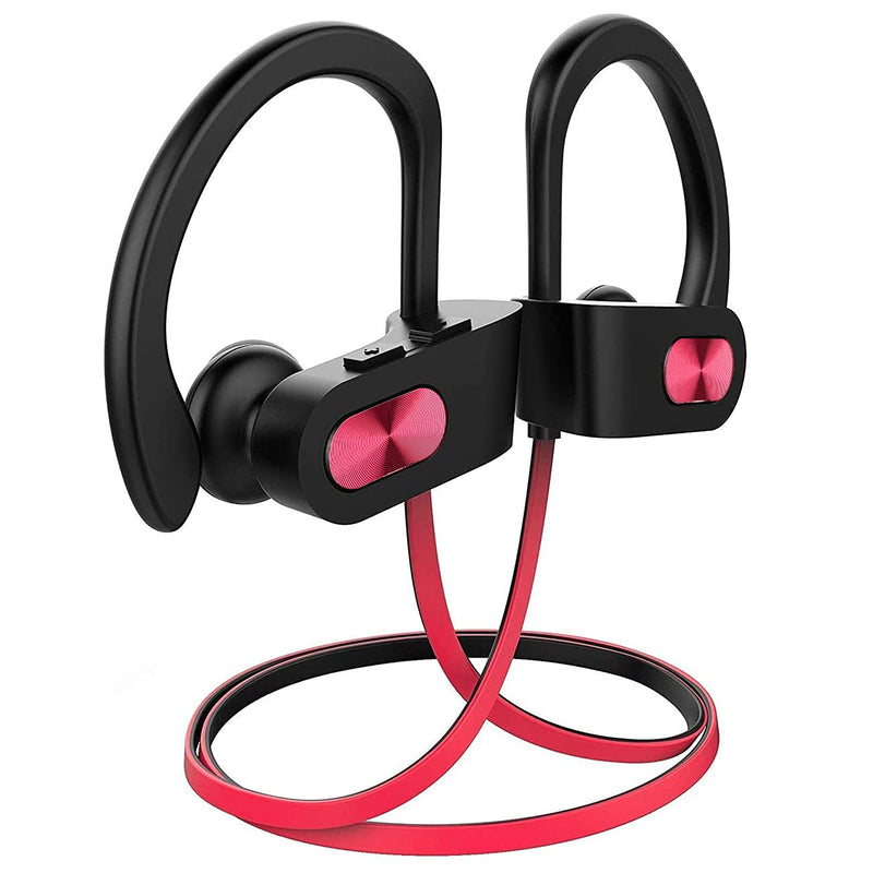 Mpow Flame Bluetooth Headphones, Wireless Sports Earbuds 16 Hours Playtime, Noise Cancelling Mic IPX7 Waterproof Earphones for Workout and Sports, in Ear Earphones - Red