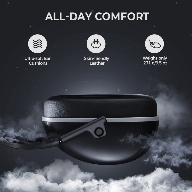 SNR 35dB Effective Ear Protection, Hearing Protection Ear Muff, Lightweight Adult Noise Cancelling Headphones, Ear Protection for Autism, Mowing, Shooting, Sleeping, Ear Muffs for Noise Reduction