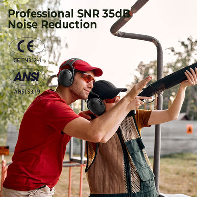 SNR 35dB Effective Ear Protection, Hearing Protection Ear Muff, Lightweight Adult Noise Cancelling Headphones, Ear Protection for Autism, Mowing, Shooting, Sleeping, Ear Muffs for Noise Reduction