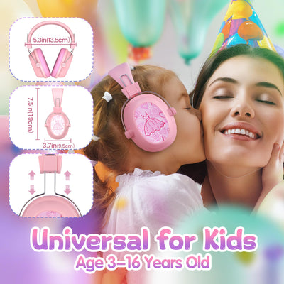 Noise Cancelling Headphones for Kids, 28dB SNR Kids Ear Protection Safety Ear Muffs for Monster Truck,Fireworks, Adjustable Kids Noise Cancelling Headphones for Autism,Toddler,Children, Pink