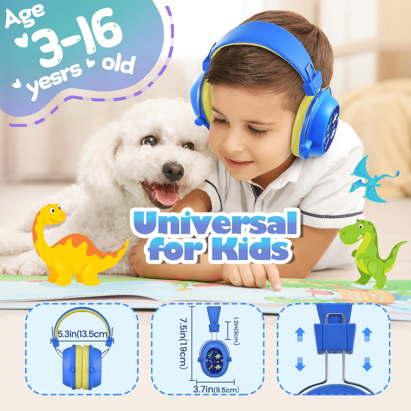 Noise Cancelling Headphones for Kids, 28dB SNR Kids Ear Protection Safety Ear Muffs for Monster Truck,Fireworks,Home,School, Adjustable Kids Noise Cancelling Headphones for Autism,Toddler,Children