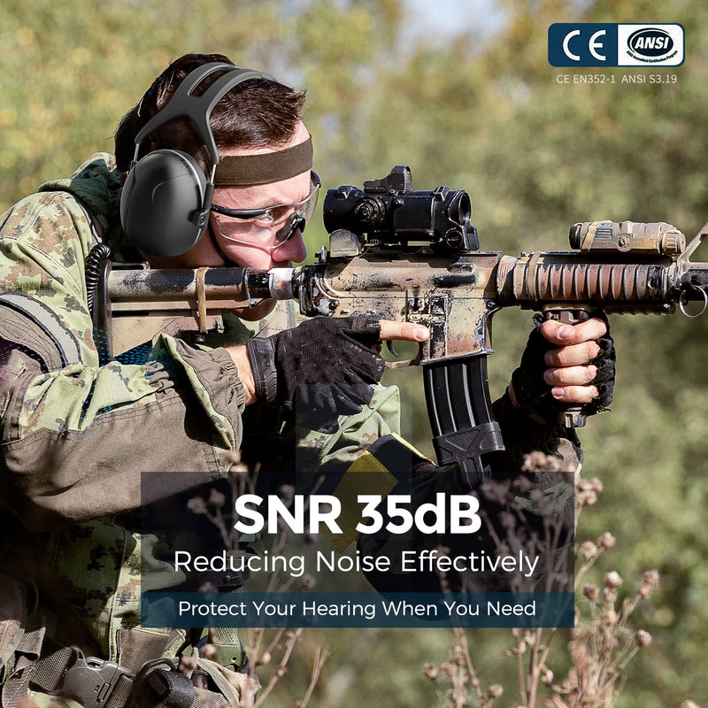 SNR 35dB Effective Ear Protection, Hearing Protection Ear Muff, Lightweight Adult Noise Cancelling Headphones, Ear Protection for Autism, Mowing, Shooting, Sleeping, Ear Muffs for Noise Reduction