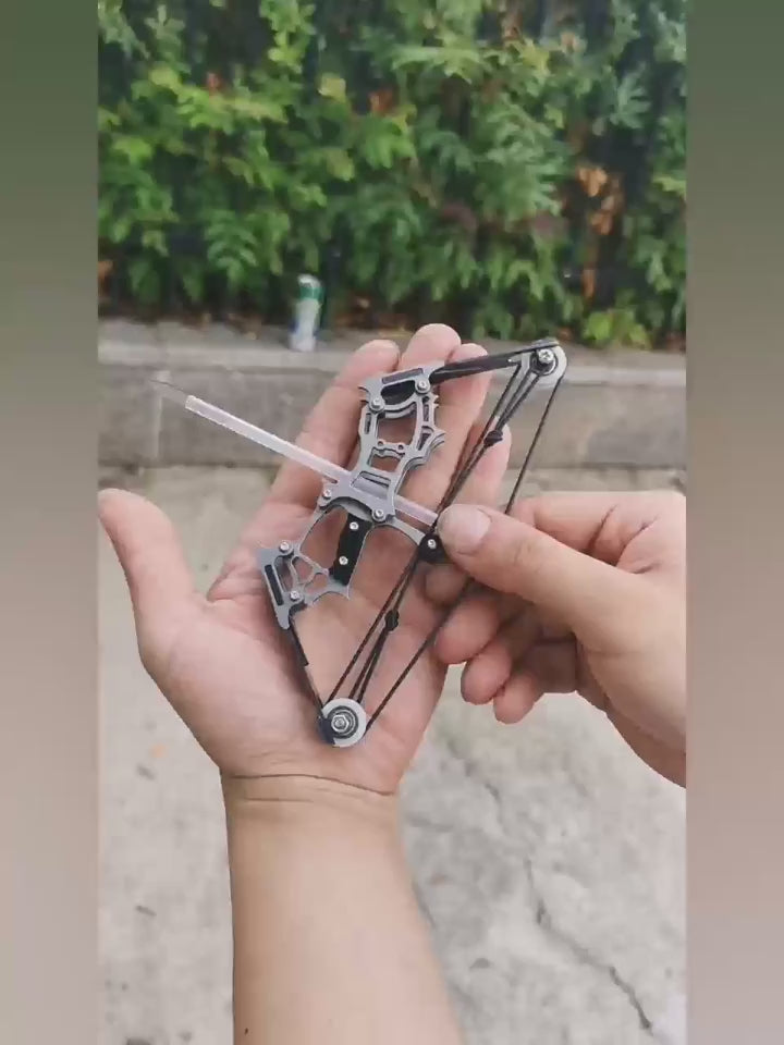 12 Arrows Included 9.5inch Stainless Steel Mini Compound Bow with