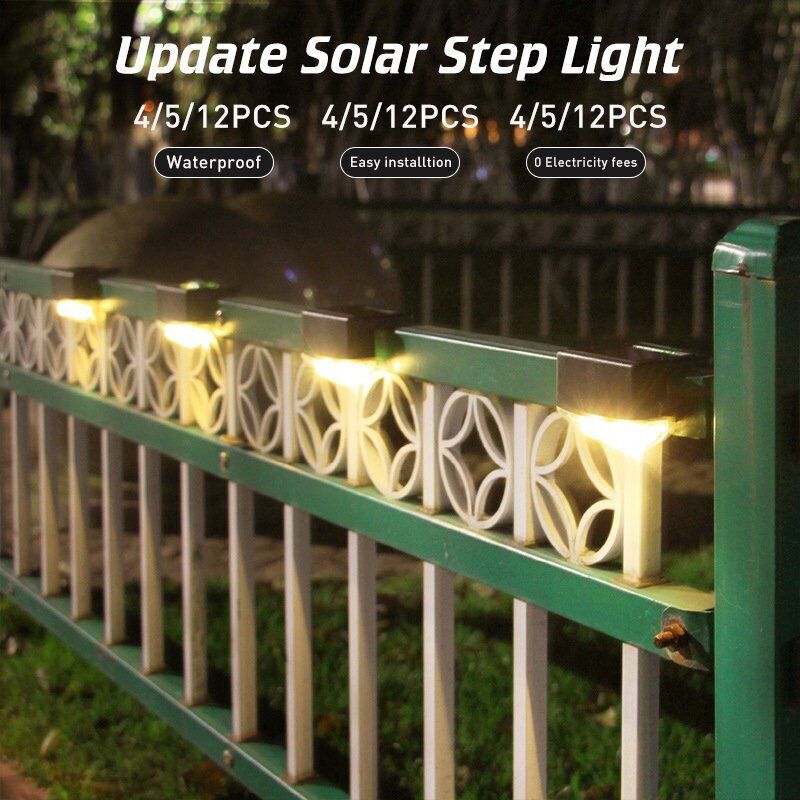 [12 Stück] Solarlampen für außen,Solar Deckleuchten,Treppen,Stufen,Zaun Warmweiß